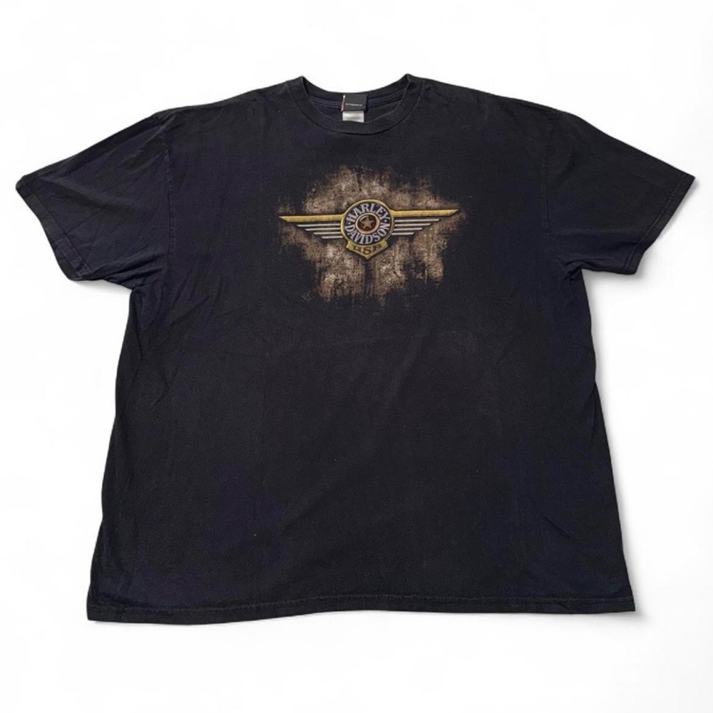 Harley-Davidson Black Tee with Gold Winged Logo